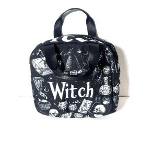 Witch Magic Witchcraft Black White Insulated Lunch Bag Gothic Whimsygoth